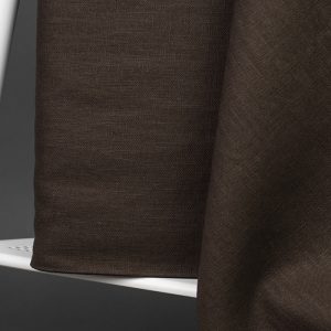 Tvättad linne metervara, 100% linne, OEKO-TEX certifierad – Brun