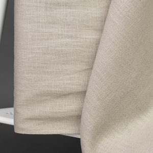 Tvättad linne metervara, 100% linne, OEKO-TEX certifierad – Sand