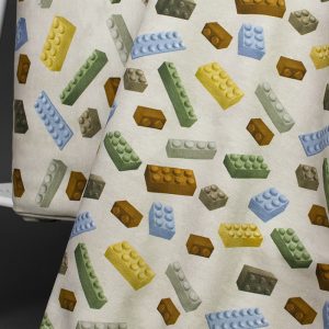 Jersey (trikå) – Bygga klossar – Vintage (GOTS)