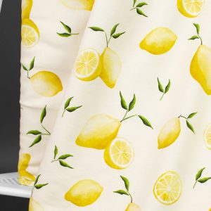 Jersey (trikå) – Citroner – Ljusgul (GOTS)