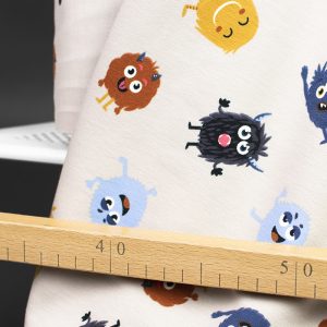 College (french terry) - Söta monster - Ljus beige