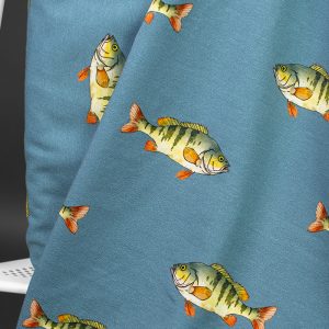 Jersey (trikå) – Abborre – Stålblå (GOTS)