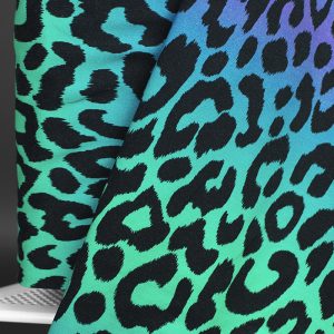 College (french terry) – Leoprint – Flerfärgad neonturkos