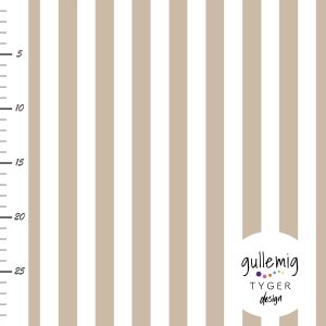 Jersey (trikå) – Randig 2cm – Mocha mousse/vit