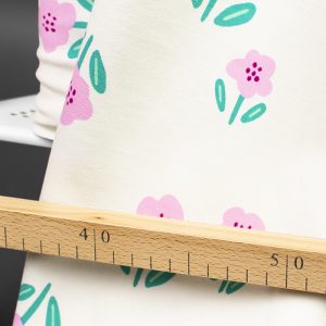 College (french terry) - Blommor - Offwhite