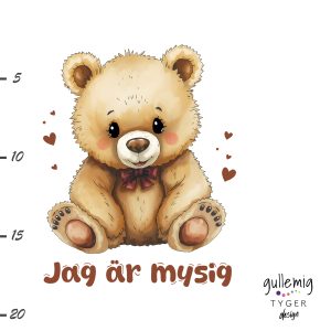 DTF textiltryck – Nalle – Jag är mysig (stryka eller pressa på)