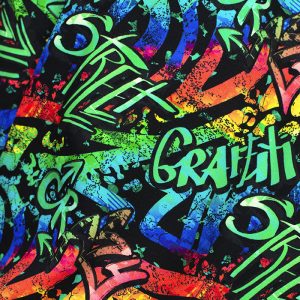 Jersey (trikå) – Graffiti – Svart flerfärgad
