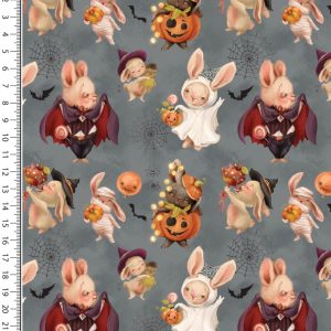 Jersey (trikå) – Halloweenklädda djur – Grå Jersey (trikå) – Halloweenklädda djur – Grå