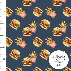 Jersey (trikå) – Hamburgare och pommes – Blå Jersey (trikå) – Hamburgare och pommes – Blå