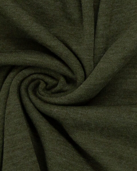 Merinoull interlock jersey (100% merinoull) — Khakigrön melange