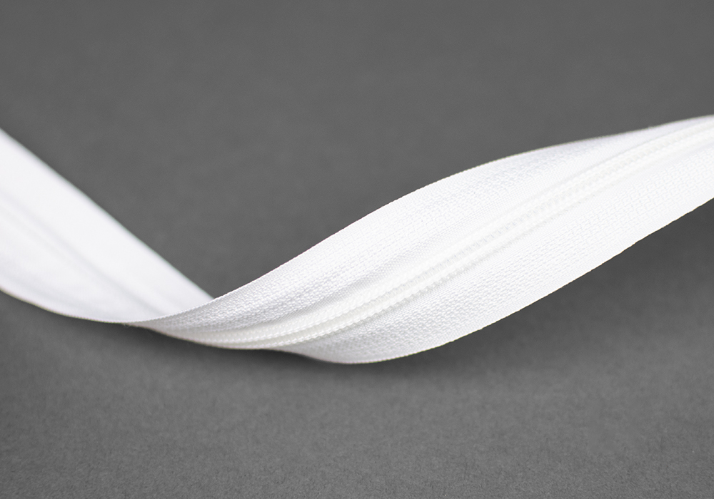 Blixtlås metervara 5mm — Vit