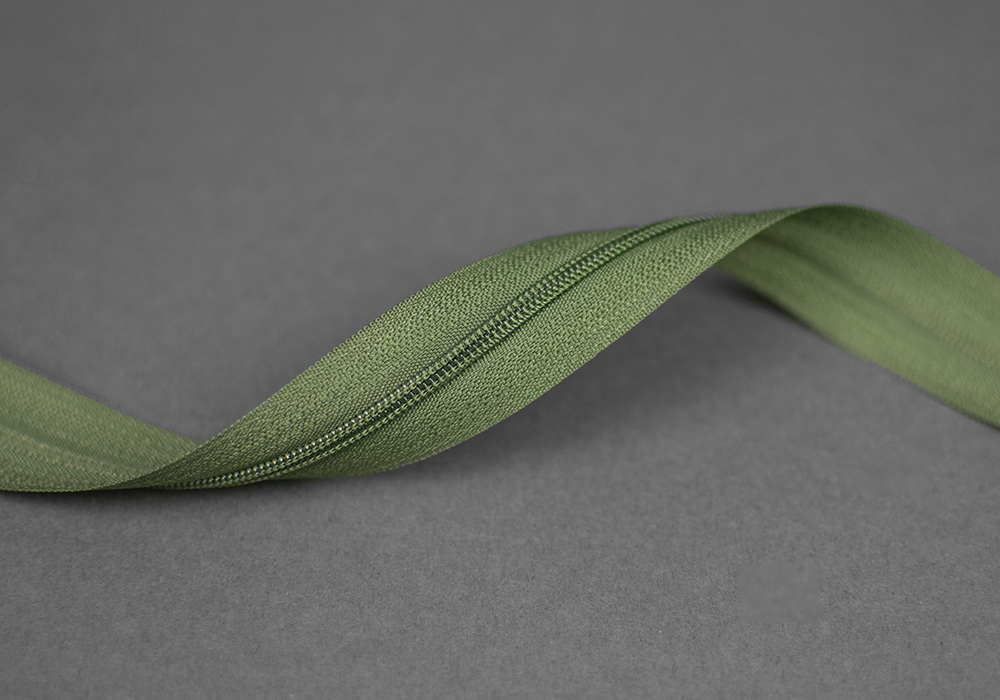 Blixtlås metervara 3mm — Grön