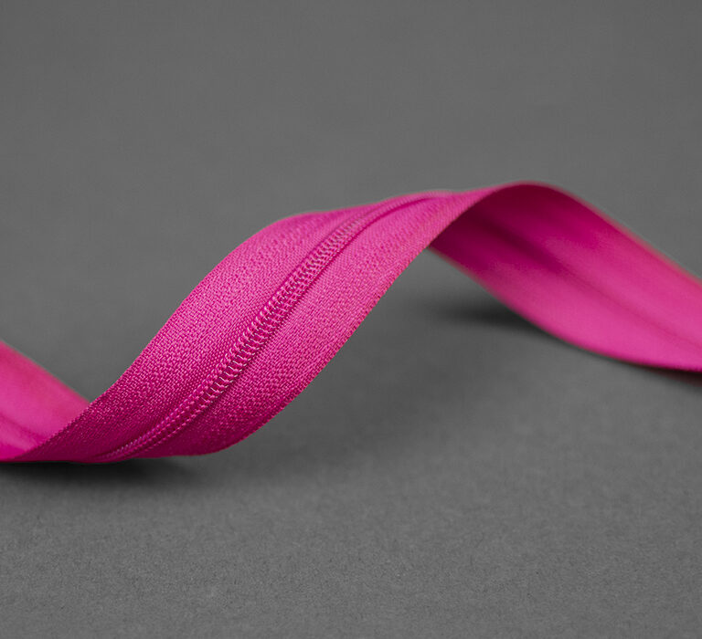 Blixtlås metervara 3mm - Mörkrosa