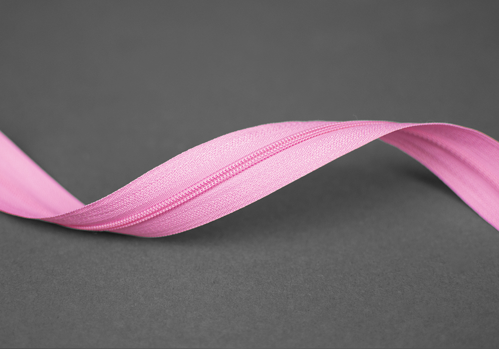 Blixtlås metervara 3mm — Rosa