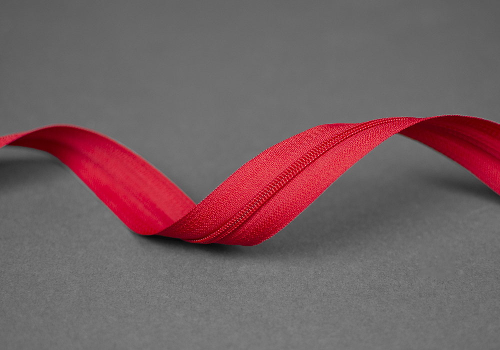 Blixtlås metervara 3mm — Röd