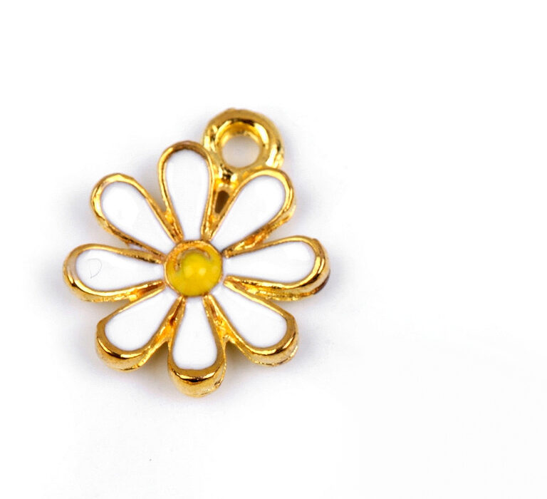 Blixtlåshänge prästkrage 12mm - Guld