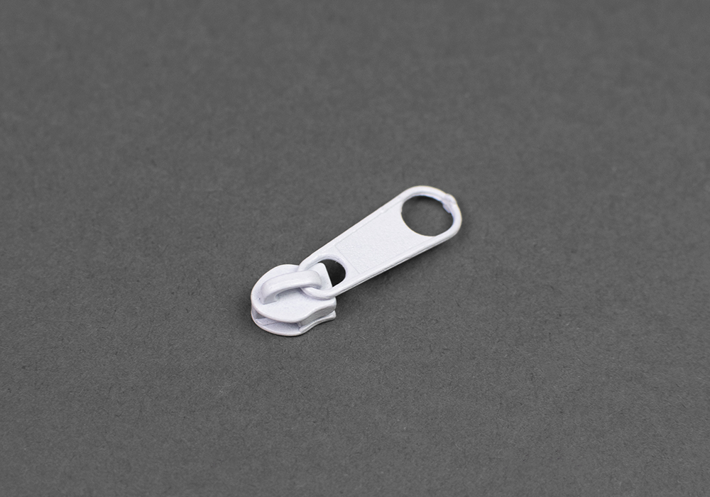 Blixtlås löpare 3mm — Vit