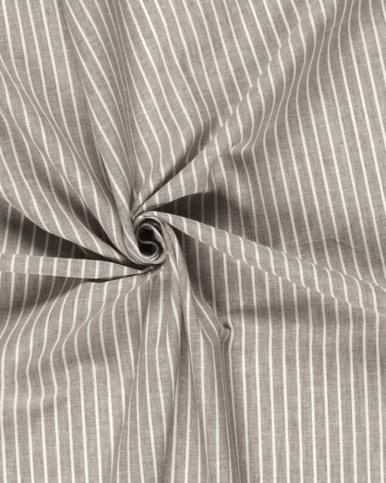 Chambray - Randig - Brun/vit, ca 1,6m