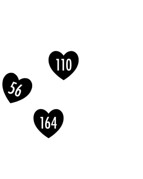 DTF textiltryck - Storlek enkel HJÄRTA — Svart