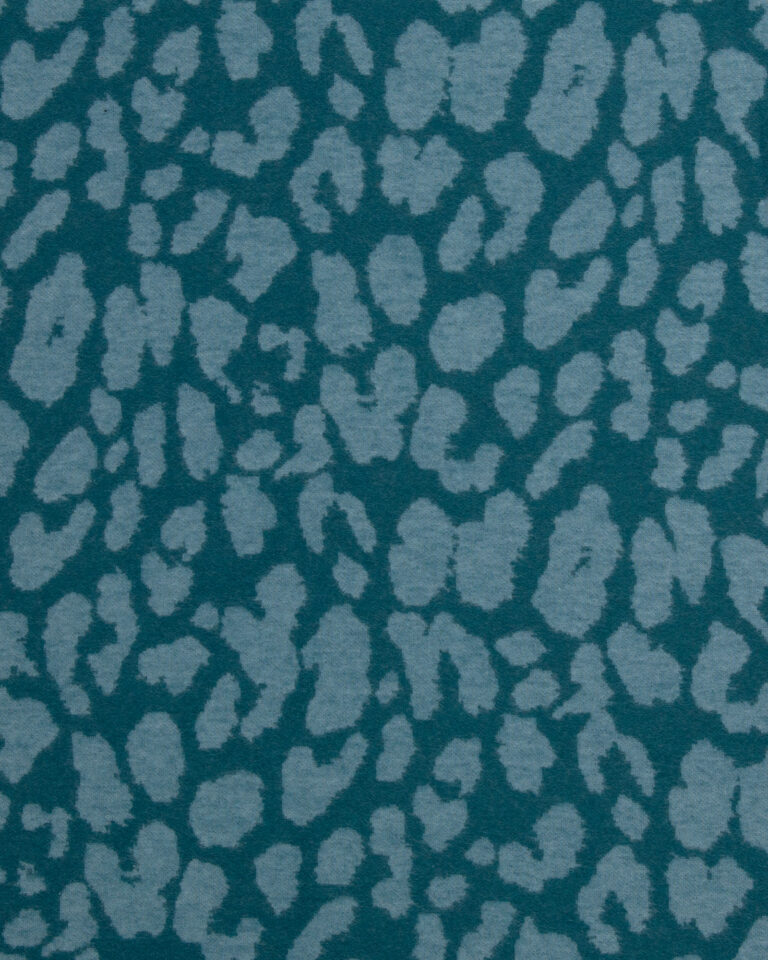 Jacquard-jersey (100% bomull) - Leoprint - Petrol/ljus petrol
