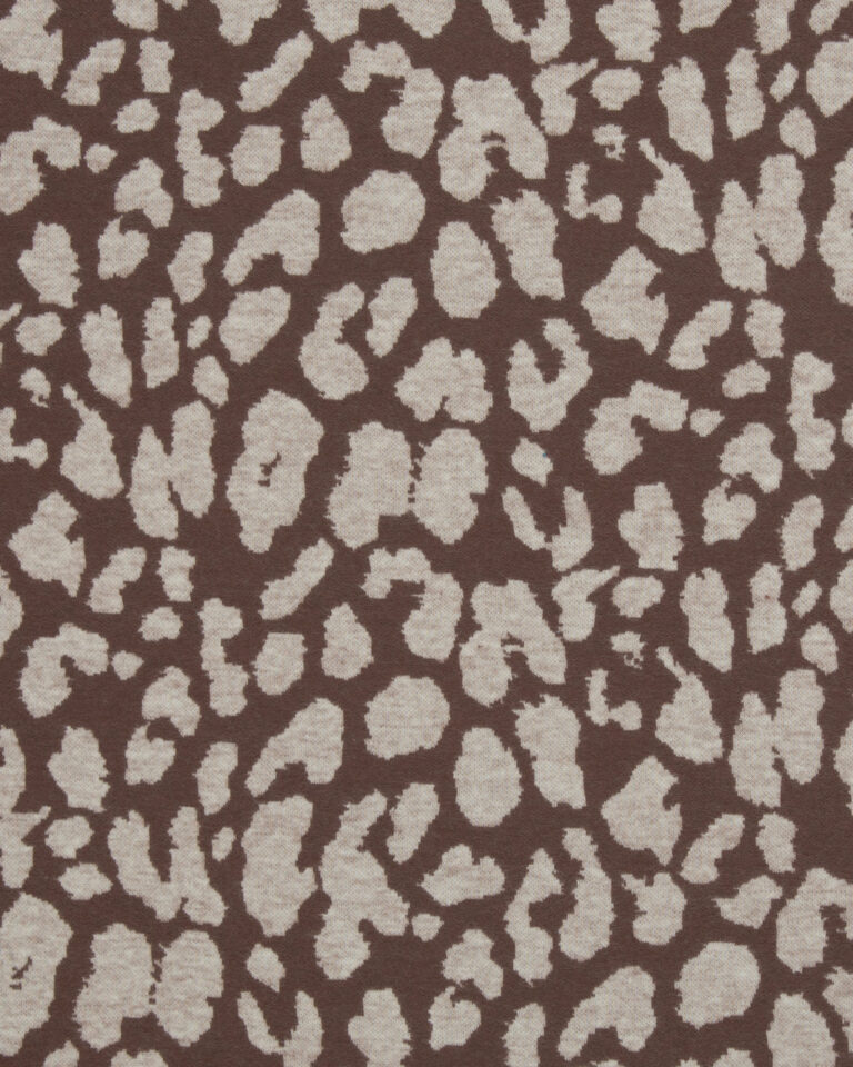 Jacquard-jersey (100% bomull) - Leoprint - Mocca/ljus beige