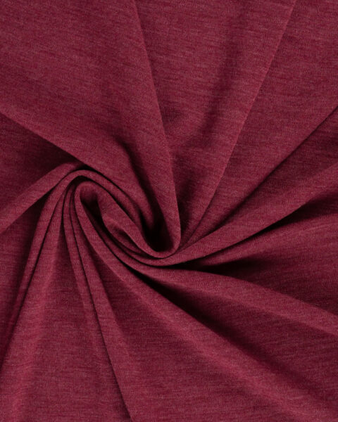 Merinoull interlock jersey (100% merinoull) — Bordeaux melange
