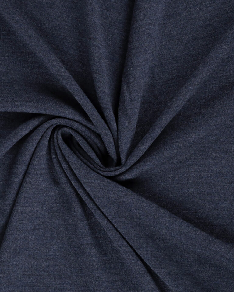 Merinoull interlock jersey (100% merinoull) - Fjällblå melange