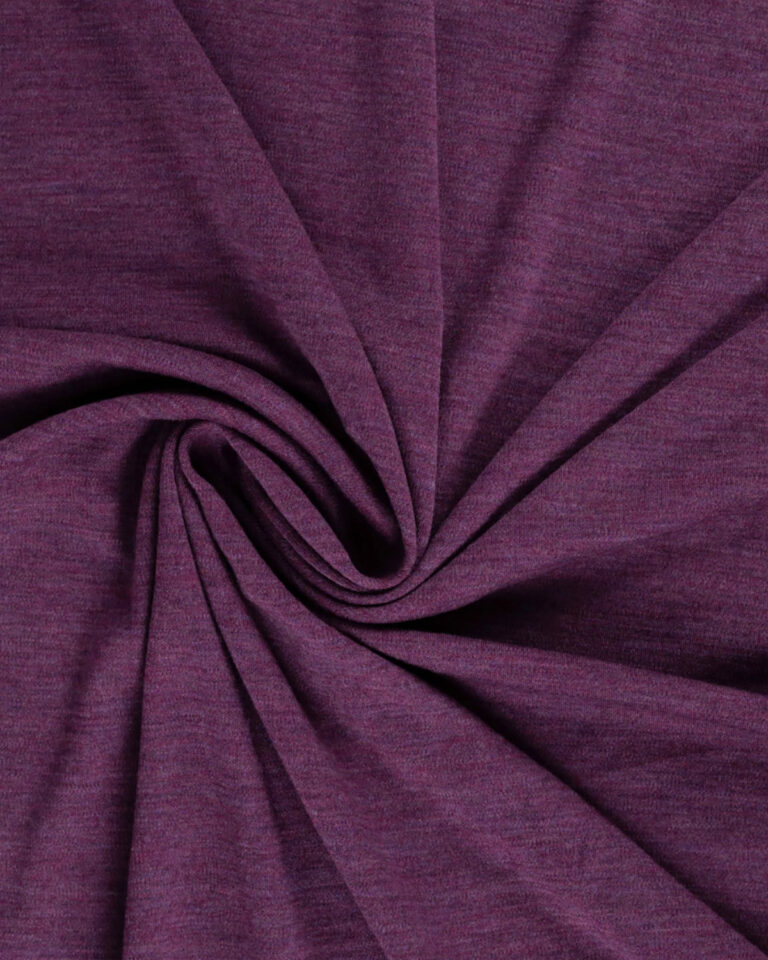 Merinoull interlock jersey (100% merinoull) - Lila melange