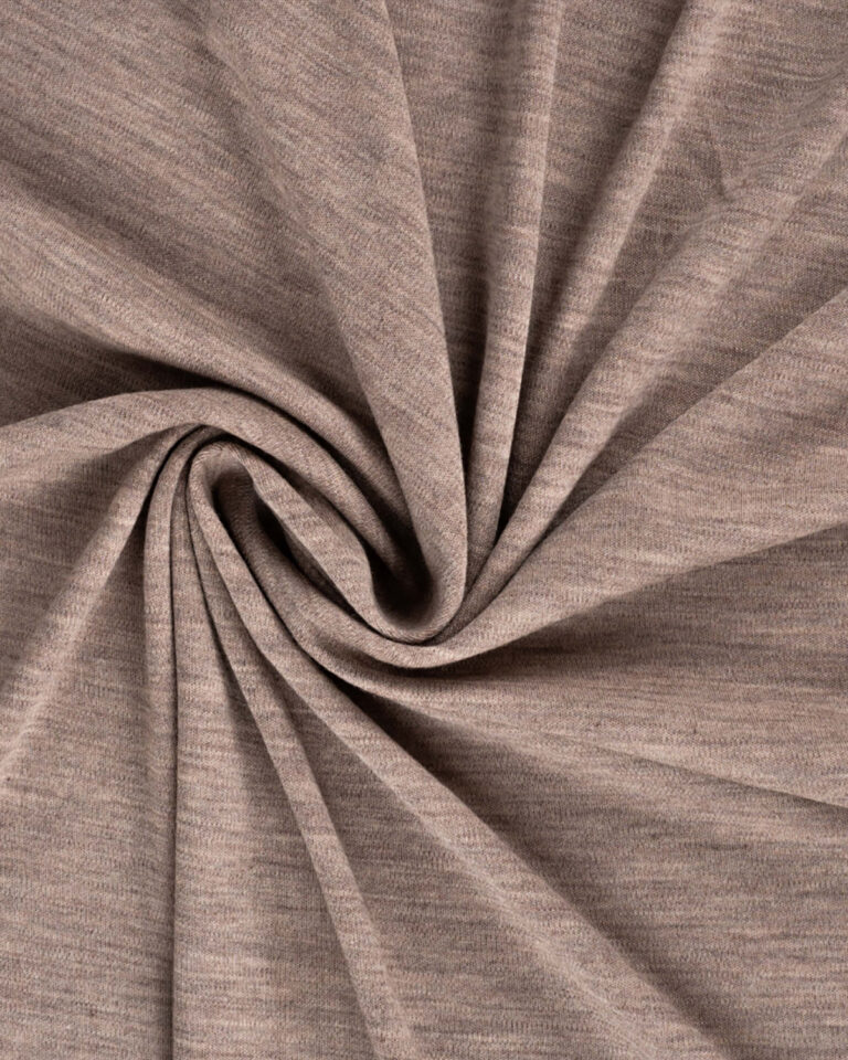Merinoull interlock jersey (100% merinoull) - Mörk beige melange
