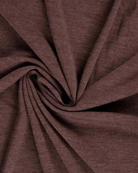 Merinoull interlock jersey (100% merinoull) — Rostbrun melange