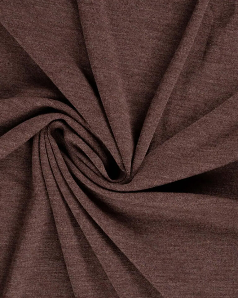 Merinoull interlock jersey (100% merinoull) - Rostbrun melange