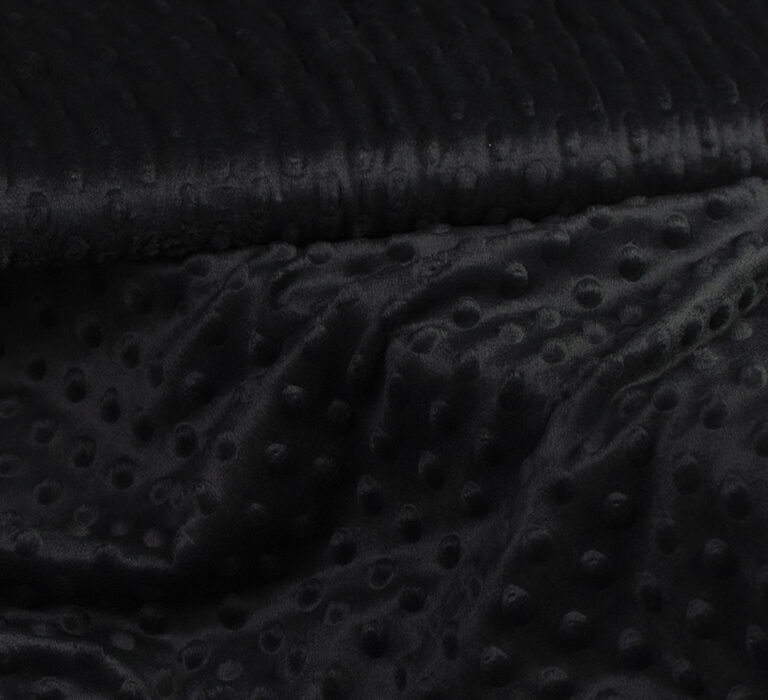 Minkyfleece bubblor - Svart, ca 1,35m