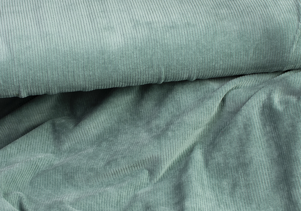 Nicky velour ribbad - Mörk mint, ca 0,95m