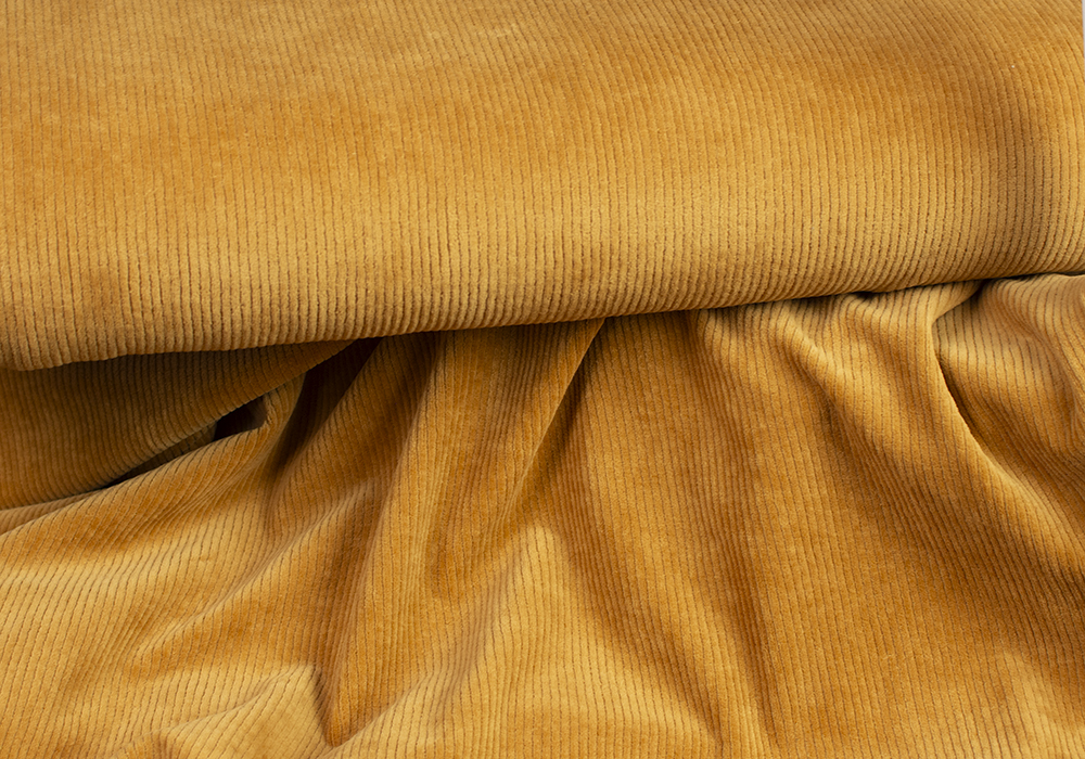 Nicky velour ribbad — Senapsgul