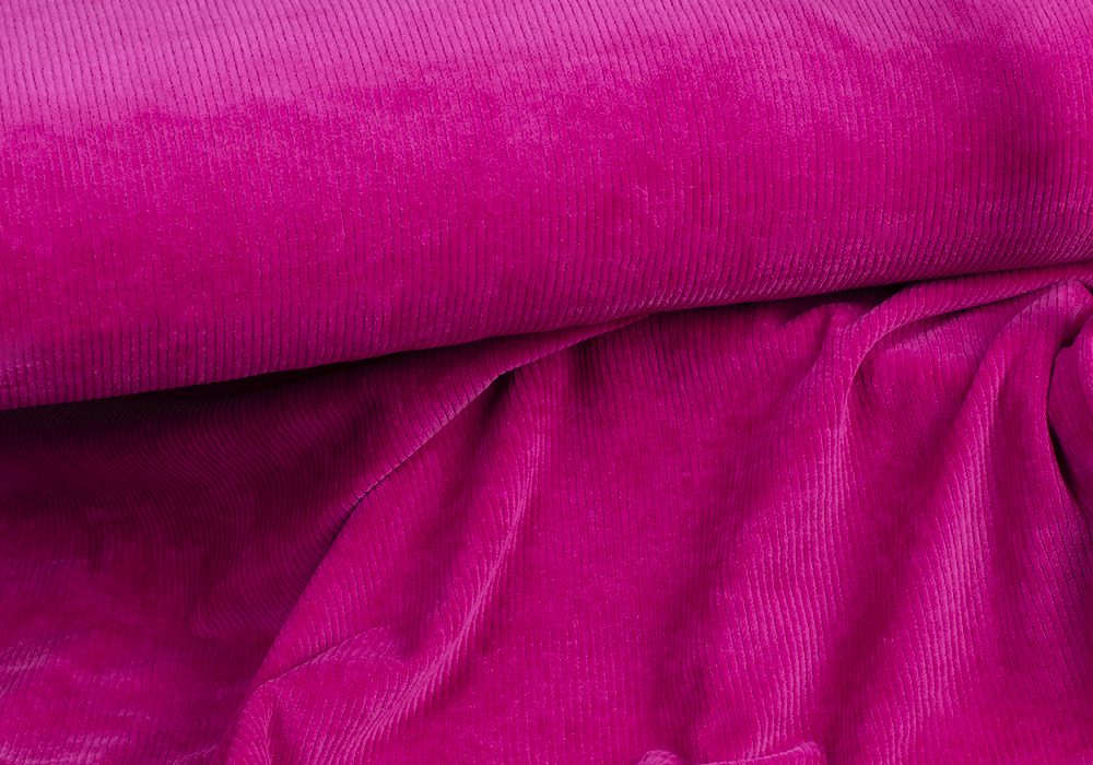 Nicky velour ribbad — Stark rosa