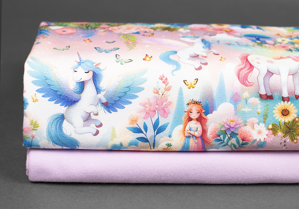 Paketerbjudande — Trikå unicorn dream starka färger / College (soft sweat) ljuslila