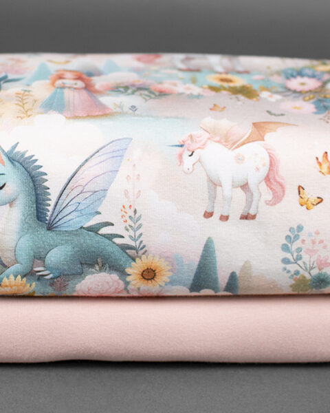 Trikå unicorn dream dova färger / College (soft sweat) dusty pink
