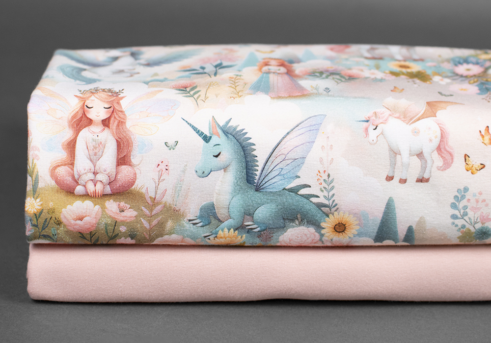 Paketerbjudande — Trikå unicorn dream dova färger / College (soft sweat) dusty pink