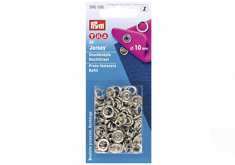 Prym tryckknapp jersey 10mm refill - Silver