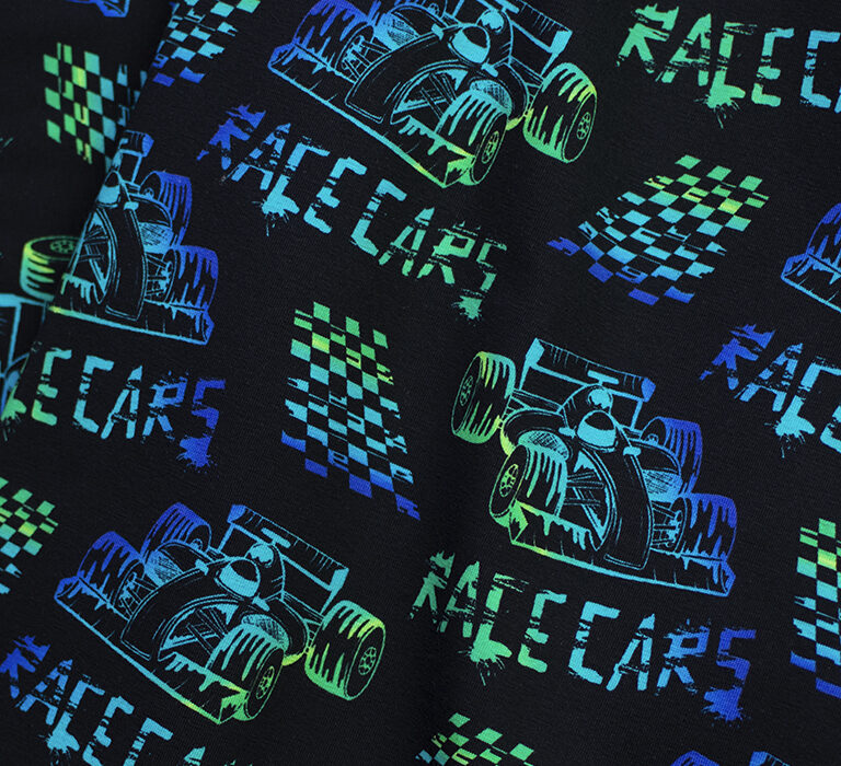 Jersey (trikå) - Neonfärgade racing bilar - Svart