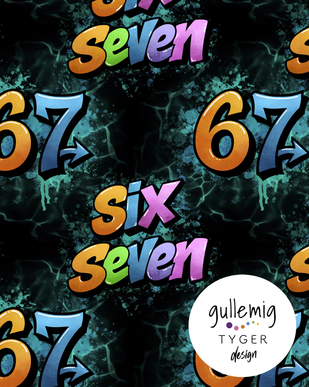 Jersey (trikå) - 6 7 six seven — Svart flerfärgad