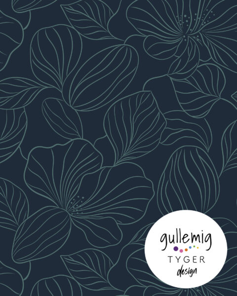 Jersey (trikå) - Abstrakta blommor — Jeans