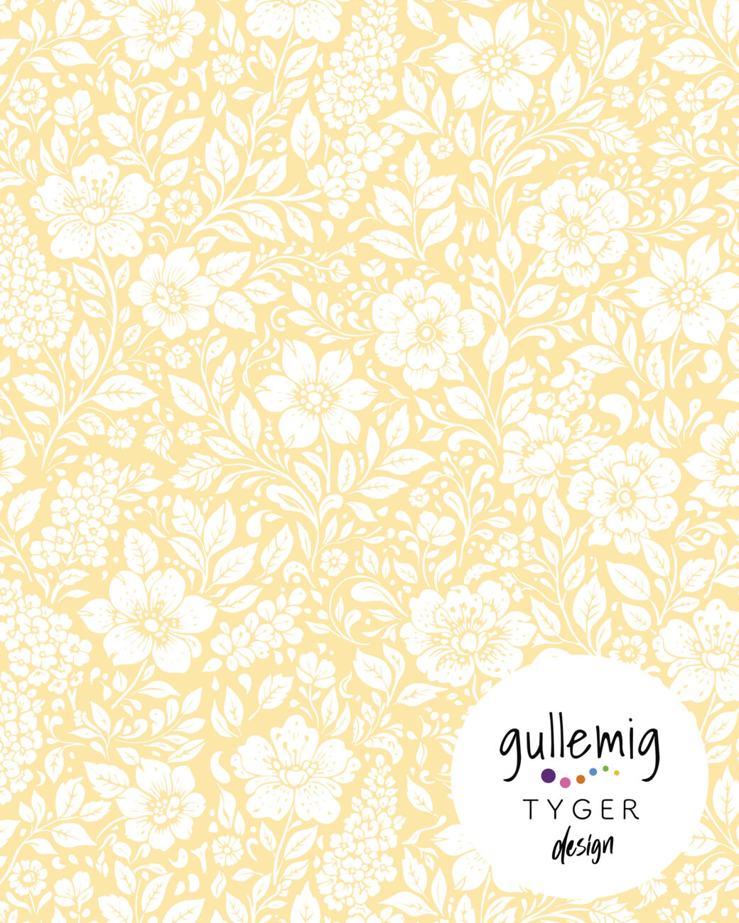 Jersey (trikå) - Blomster — Gul