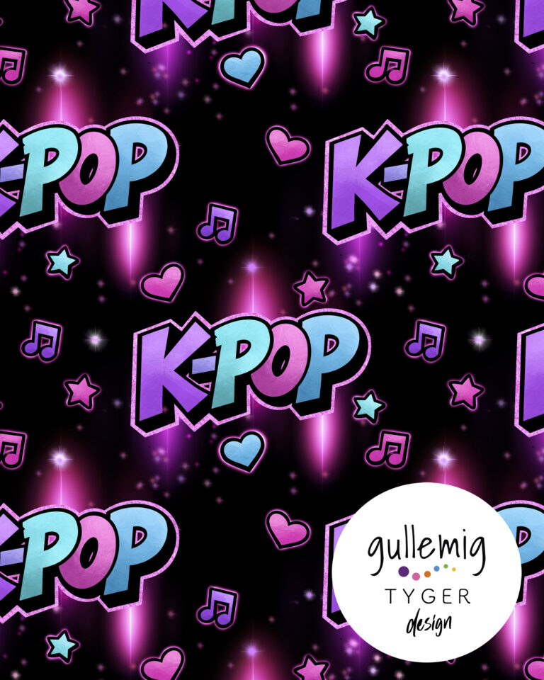 Jersey (trikå) - K-pop - Svart flerfärgad (GOTS), ca 0,95m
