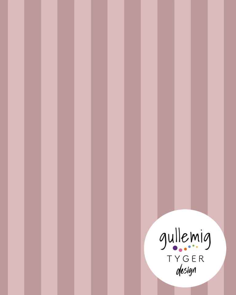 Jersey (trikå) - Randig 2cm - Rosa/gammalrosa